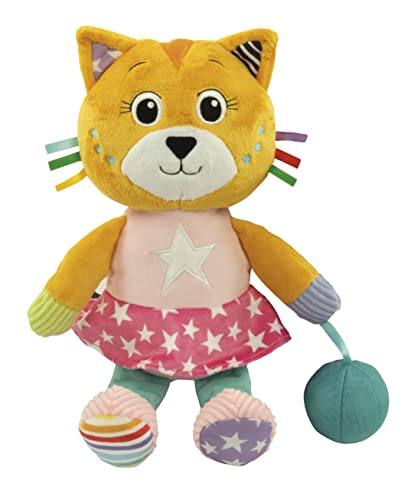 Clementoni Katy The Kitty-Peluche Neonato, Giocattolo Bambini 0-36 Mesi-100% Lavabile, Multicolore, 17762