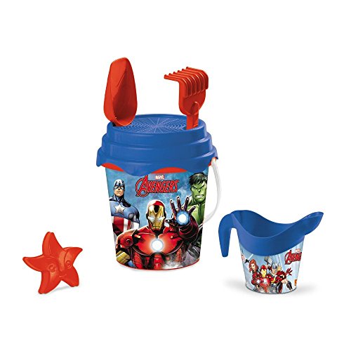 Mondo Toys Marvel Avengers Bucket Set, Set Mare Renew Toys Con Secchiello, Paletta, Rastrello, Setaccio, Formina, Annaffiatoio Inclusi, 28431