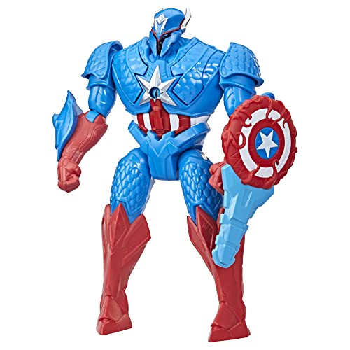 Marvel Hasbro Avengers Mech Strike Monster Hunters Hunter Suit Captain America, Giocattolo Deluxe In Scala 20 Cm, Dai 4 Anni In Su, Multicolore, F5072
