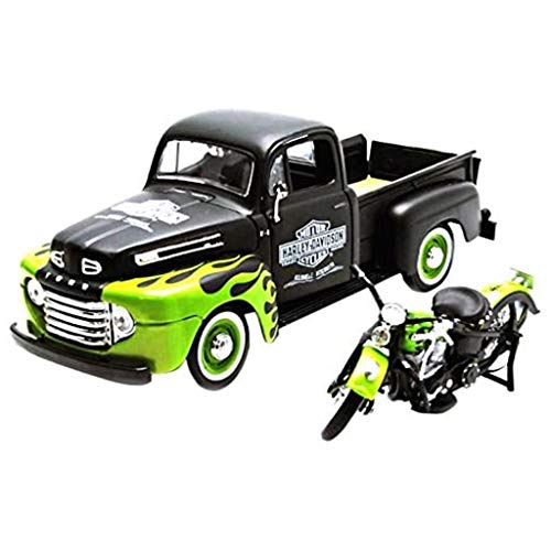 Maisto 532171 - Harley Davidson Ford F-1 Pickup '48 + Fl Panhead '48, In Scala 1:24