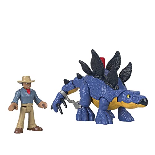 Fisher-Price Imaginext, Jurassic World Stegosaurus & Dr. Grant, Giocattolo Per Bambini 3+ Anni, Gvv64