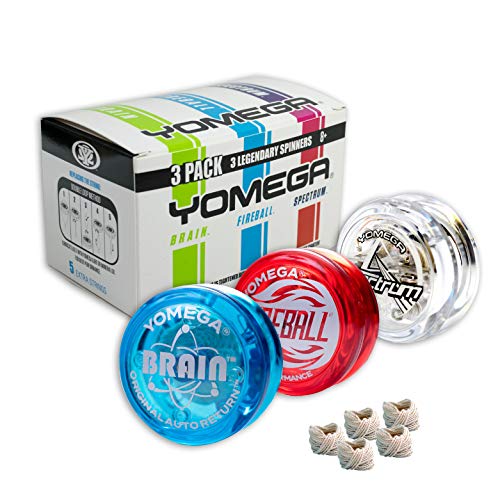 Yomega 3 Legendary Spinners The Original Yoyo With A Brain + Fireball Transaxle Yoyo + Spectrum – Light Up With Led Lights For Kids Beginner, Intermed