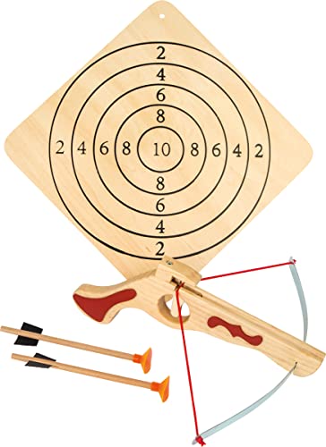 5036 Balestra Sportiva Compatta Small Foot In Legno, Incl. Bersaglio E Due Frecce, Articolo Sportivo/Gioco Di Tiro, A Partire Dai 5 Anni