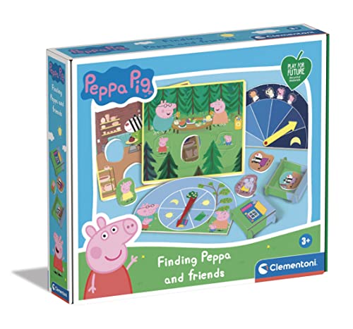 Clementoni- Sapientino Pig-Nascondino Con Peppa-Flashcards Illustrate Educativo 4 Anni-Gioco Da Tavolo Per Bambini-Play For Future-Made In Italy, Mult