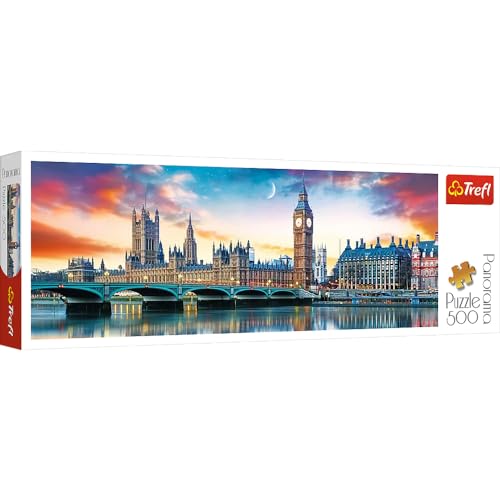 Trefl 916 29507 Ben Abbey, London Ea 500 Teile, Panorama, Premium Quality, Für Erwachsene Und Kinder Ab 10 Jahren 500Pcs Big Ben & Palace Of Westminst