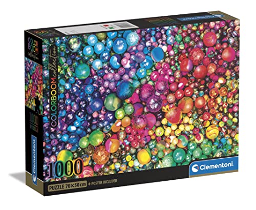 Clementoni- Colorboom Collection-Marbles-1000 Pezzi Adulti, Colori, Puzzle Gradient, Made In Italy, Multicolore, 39780