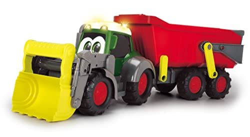 Dickie Toys Abc Trattore - Veicolo Per Neonati E Bambini A Partire Da 1 Anno Con Parti Mobili, Luce E Suono, Rimorchio Rimovibile, Pala Mobile, Giocat