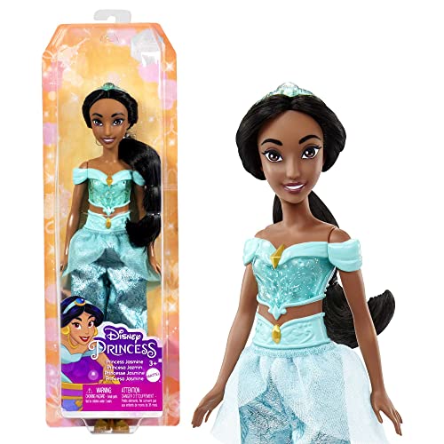 Mattel Disney Princess - Jasmine Bambola Con Capi E Accessori Scintillanti Ispirati Al Film, Giocattolo Per Bambini, 3+ Anni, Hlw12