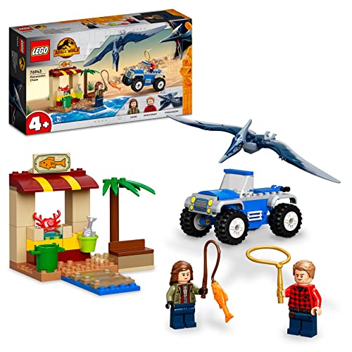 Lego Jurassic World Inseguimento Dello Pteranodonte, Con Dinosauro Giocattolo, 2 Minifigure E Un Fuoristrada, Giochi Per Bambini Dai 4 Anni, Dino 7694