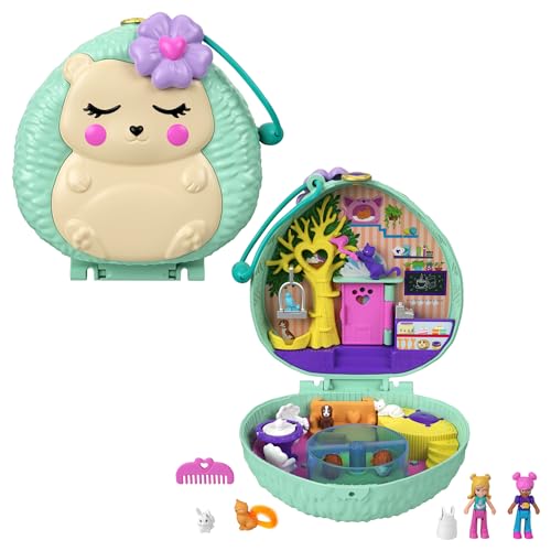 Polly Pocket Cofanetto Caffetteria Del Porcospino, Con 2 Micro Bambole, Animaletti E Accessori, Giocattolo Per Bambini 4+Anni, Gtn15