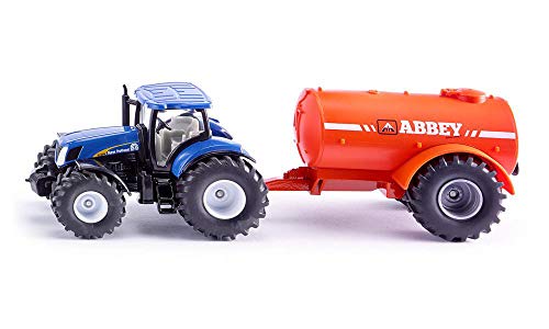 Siku 1945, Trattore Con Carrobotte Monoasse Per Liquami, 1:50, Metallo E Plastica, Blu E Arancione, Multifunzionale