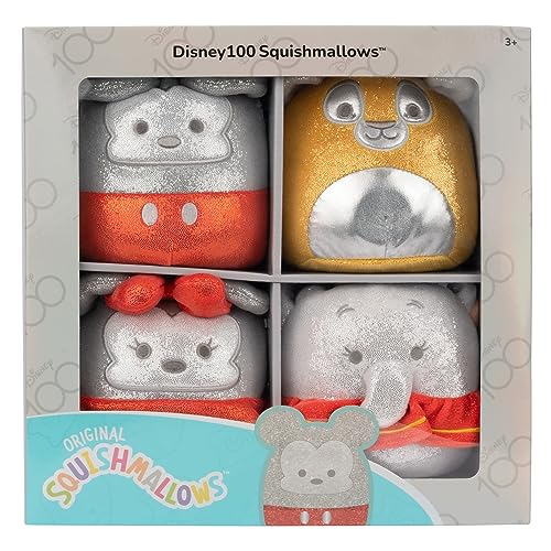 Squishmallows Original Disney100 5-Inch 4-Pack Plush Box Set - Little Ultrasoft Official Jazwares Plush