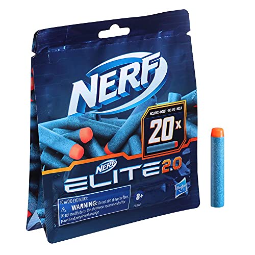Nerf Confezione Ricarica 20 Dardi Nerf Elite 2.0 - Include 20 Dardi Nerf Elite 2.0 Ufficiali, Compatibile Con Tutti I Blaster Nerf Elite