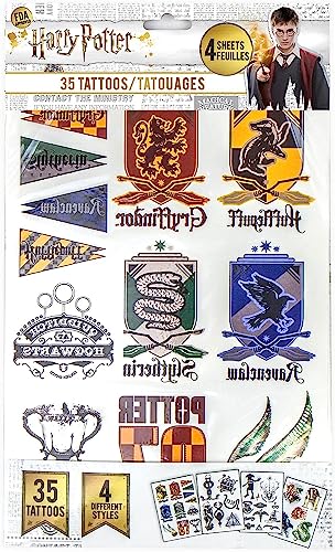 Cinereplicas Harry Potter - Tatuaggi Temporanei (35 Tatuaggi) - Licenza Ufficiale
