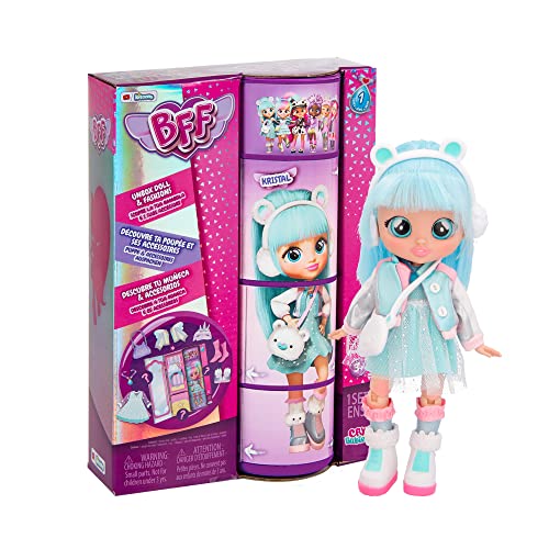 Bff By Cry Babies Kristal, Bambola Alla Moda Da Collezione Con Capelli Lunghi, Vestitini In Tessuto E 9 Accessori, Giocattolo Per Bambini E Bambine +5