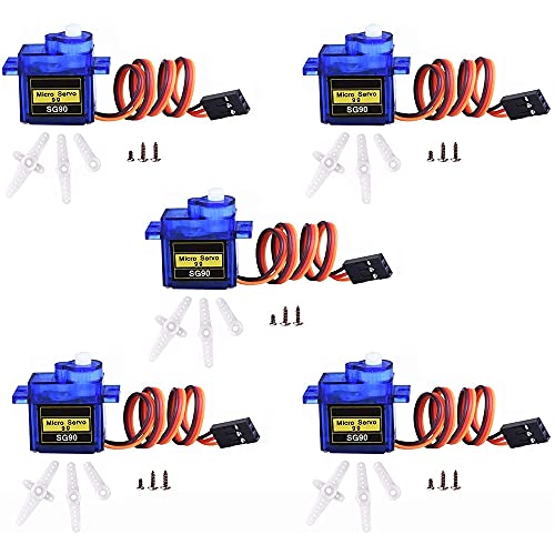Mmobiel 5 Pz Kit Servomotore 9 G Sg90 Per Drone/Auto/Aeroplano/Veicoli/Robot Radiocomandati Compatibile Con Progetti Arduino E Raspberry Pi Comprensiv