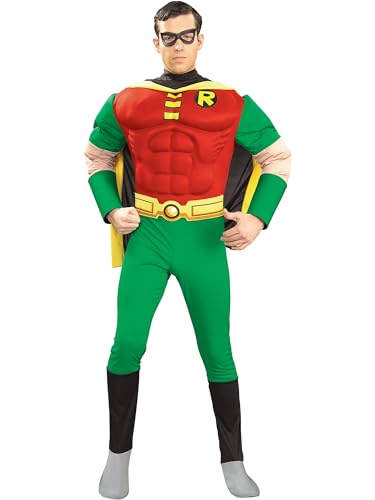 Di Rubie Ufficiale Robin Batman Deluxe Con Muscolo Pettorale, Costume Adulto - Medium
