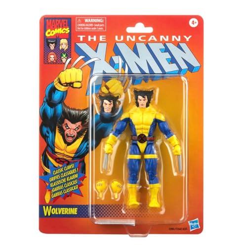 Hasbro- Marvel Legends Series X-Men Classic Wolverine-Giocattolo Per Action Figure Da 6", 3 Accessori, Multicolore, F3981