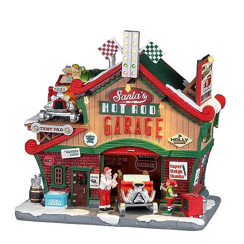 Lemax Wonderland Lighted Buildings: Santa'S Hot Rod Garage, Multicolore, 25863-Uk