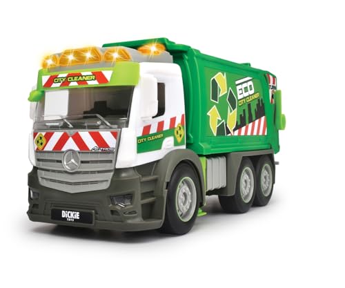 Dickie City Mercedes Actros Action Truck Camion Rifiuti 26 Cm A Frizione, Parti Apribili, Luci & Suoni, 3 Anni, 203745014