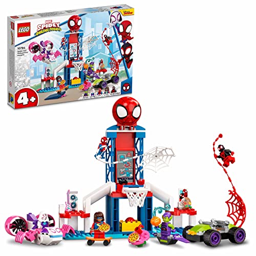 Lego Marvel Spidey E I Suoi Fantastici Amici, I Webquarters Di Spider-Man Con Macchina Giocattolo, Miles Morales E Green Goblin, Giochi Per Bambini E