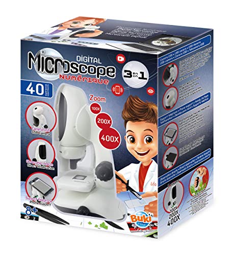 Buki France- Digital Microscopio Video 3 In 1, Colore Bianco, Mr700