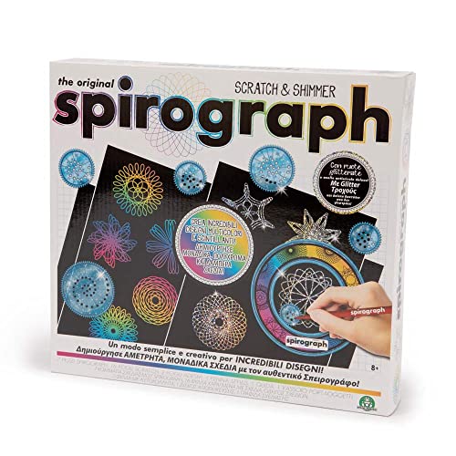 Grandi Giochi Spirograph Scratch And Shimmer, Set Per Creare Disegni Scintillanti E Multicolore, Clg08000