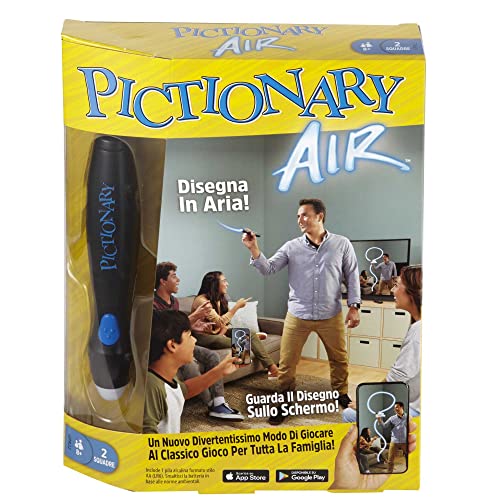 Mattel Games Pictionary Air - Gioco Da Disegnare Con Penna Luminosa E Carte Indizio, Con Connessione Per Dispositivi Smart, Gioco E Idea Regalo Per Tu