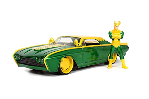 Jada Toys Marvel Lokiford Thunderbird 1:24, Muscle Car, Personaggio Incluso