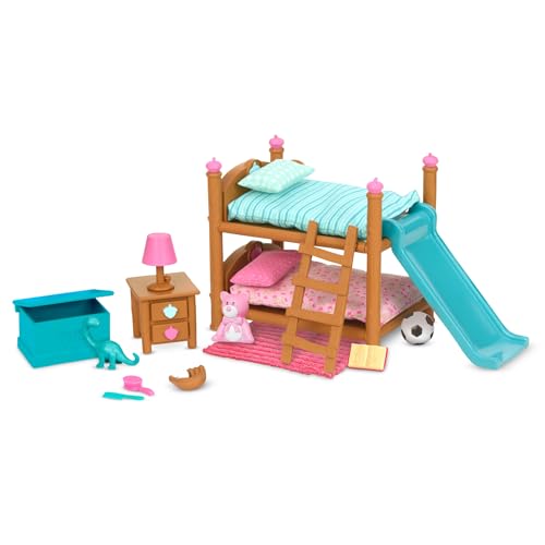 Li'L Woodzeez Wz6705Z Dinosaurier, Tiere Set Di 18 Letti A Castello Con Mobili E Accessori Per Camera Da Letto, Giocattoli E Set Da Gioco In Miniatura