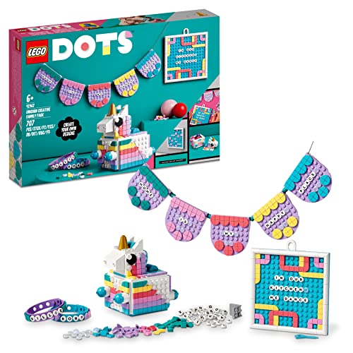Lego Dots Family Pack Creativo - Unicorno, Idea Regalo Per Bambine E Bambini, Set Giocattoli 5In1, Scatola Portaoggetti, Braccialetti E Bacheca Messag