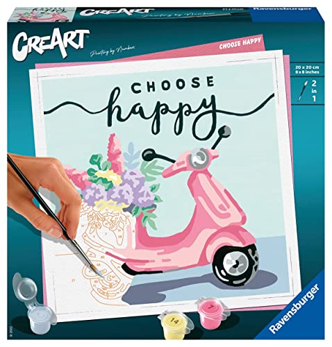 Ravensburger - Creart Trend Square Choose Happy, Dipingere Adult 14+ Anni, Multicolore, 201259