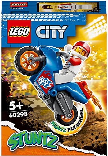 Lego 60298 City Stuntz Stunt Bike Razzo, Set Con Moto Giocattolo Con Meccanismo A Spinta E Minifigura Pilota Rocket, Giochi Per Bambini Dai 5 Anni