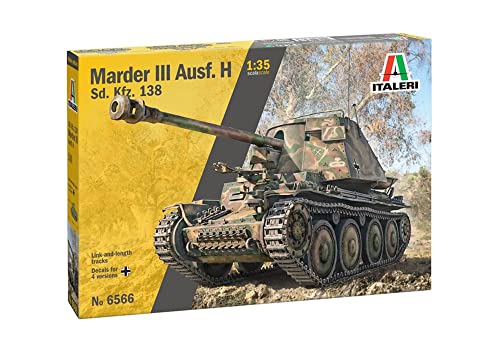 Italeri-6566 Marder Iii Ausf. H Sd. Kfz.138, Scala 1:35, Model Kit, Modello In Plastica Da Montare, Modellismo, Colore Sabbia, It6566