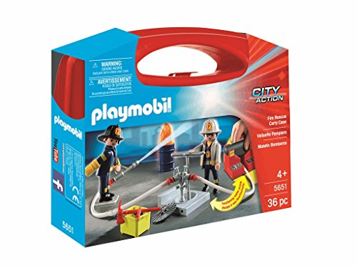Playmobil City Action 5651 - Valigetta Dei Vigili Del Fuoco Con Pompa D'Acqua Funzionante, Dai 4 Anni