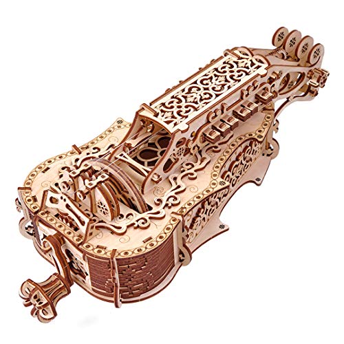 Wood Trick Lyra Da Vinci Puzzle 3D In Legno Da Costruire Per Adulti E Bambini - Kit Hurdy Gurdy Strumento Musicale - Kit Modello In Legno