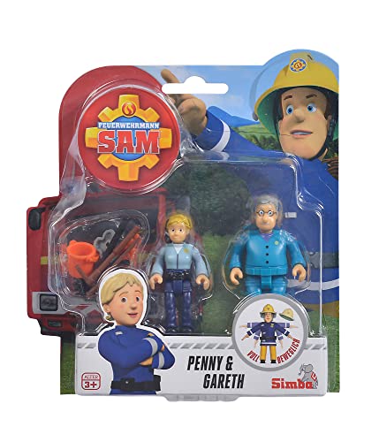 Simba 109251026 - Set Di 2 Personaggi Sam Del Pompiere, Serie 2, 4 Assortiti, Completamente Mobile, 7, 5 Cm, 6 Accessori
