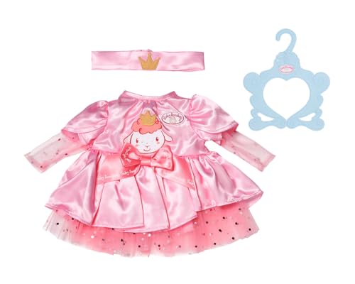 Baby Annabell Birthday Dress 710548 - Abito In Tulle Rosa Con Cerchietto A Corona Coordinato Per Bambole Di 43 Cm - Per Bambini Dai 3 Anni In Su