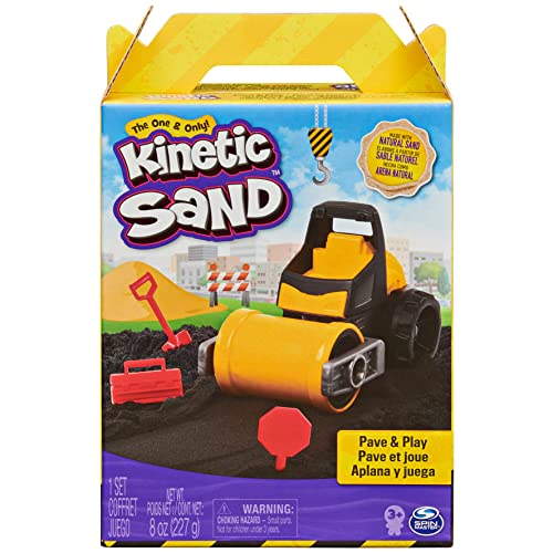 Kinetic Sand, Set Gioco Con Rullo Asfaltatore E 227 G Nera, Dai 3 Anni - 6056481