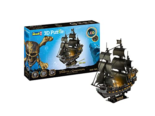 Tescoma- Revell 00155 Pirati Dei Caraibi-Puzzle 3D Xxl Black Pearl Edizione Led Pirates Of The Caribbean Edition, Colore Nero