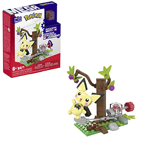 Mega Pokémon - La Foresta Di Pichu, Set Adventure Builder Con 84 Pezzi Da Costruire E Sistema Mattoncino Movimento, 1 Personaggio Pichu Incluso, Gioca