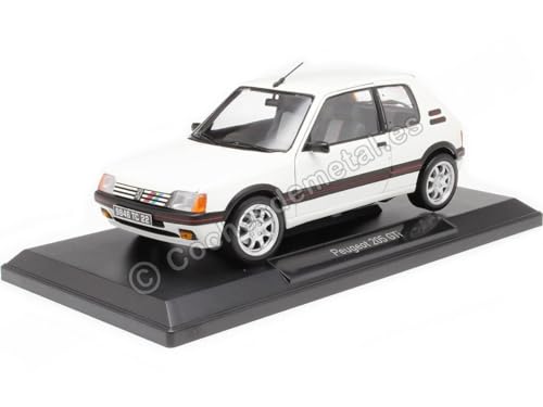 Norev- Peugeot 205 Gti 1.9 1989 Meije White 1:18 Miniatura, 184842