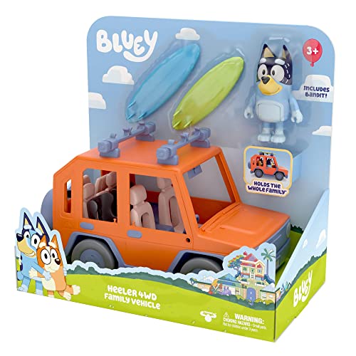 Giochi Preziosi, Jeep Bluey Della Famiglia Heeler Con Personaggio Bandit, Giochi Bambini 3 Anni +, Veicolo Jeep A Ruota Libera, Tetto Apribile, Adesiv