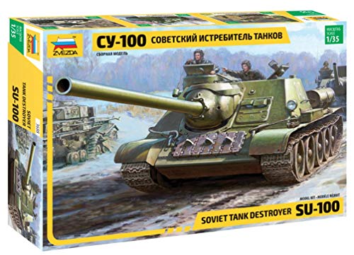 Zvezda 500783688 - Modellino Di Costruzione, Scala 1:35 Su-100 Soviet Tank Destroyer Wwii, Modellismo, Modellismo, Modellismo, Hobby, Bricolage, Kit D