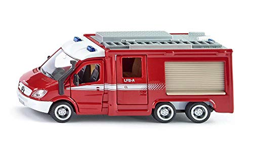 Siku 2113, Sprinter Mercedes-Benz, Camion Dei Pompieri, 1:50, Metallo E Plastica, Rosso, Portiere Apribili