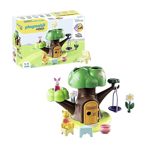 Playmobil 1.2.3 & Disney 71316 La Casa Sull'Albero Di Winnie E Pimpi, Giocattolo Per Bambini Dai 12 Mesi In Su