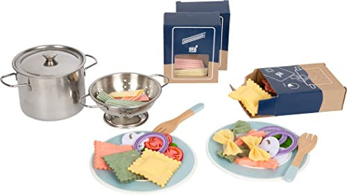 Small Foot Set Da Cuoco Con Pasta Per La Cucina Gioco, Con Scolapasta Etc, Posate E Diversi Tipi Di Pasta, 12292