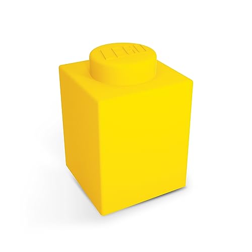Lego Iconic 1X1 Lampada Mattone Lego A Led In Silicone - Giallo - Con 8 Colori Che Cambiano Automaticamente E Blocco Manuale Del Colore (Include 3 Bat