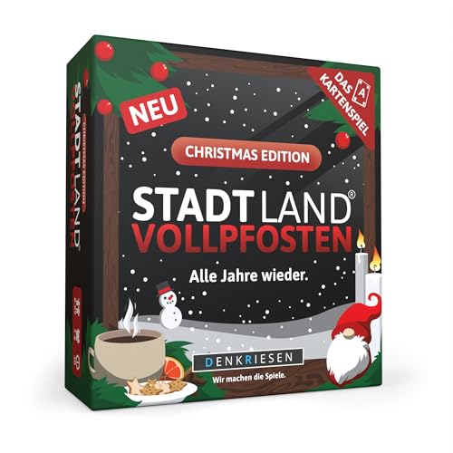Denkriesen - Stadt Land Vollpfosten - Il Gioco Di Carte - Christmas Edition - Tutti Gli Anni. - City Land Fiume Family Games | Edizione Di Natale