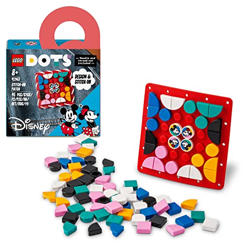 Lego Dots Disney Patch Stitch-On Topolino E Minnie, Kit Giocattoli Per Creare Una Toppa Da Cucire Fai Da Te, Decorazione Vestiti O Accessori Per Bambi